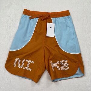 Nike Sportswear Youth Boys Hybrid Basketball Shorts Size L Blue Orange DX5099